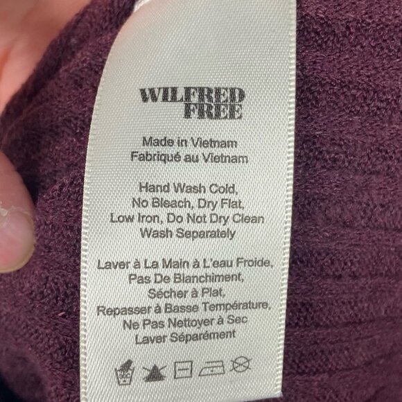 Aritzia Wilfred Free Mariel Ribbed‎ Knit Dress Size XS Burgundy Maroon Purple - Picture 11 of 14